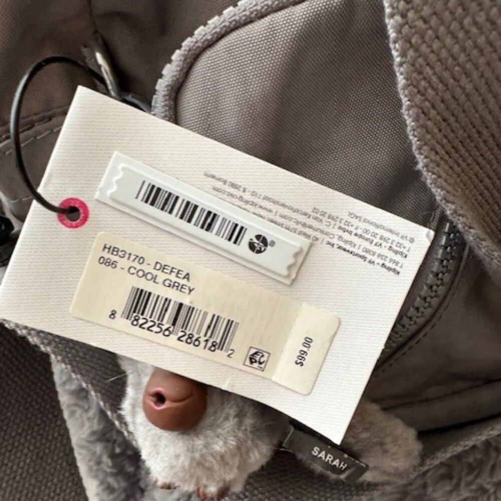 Kipling Delfea Bag in Cool Grey - New with Tags - Picture 5 of 5